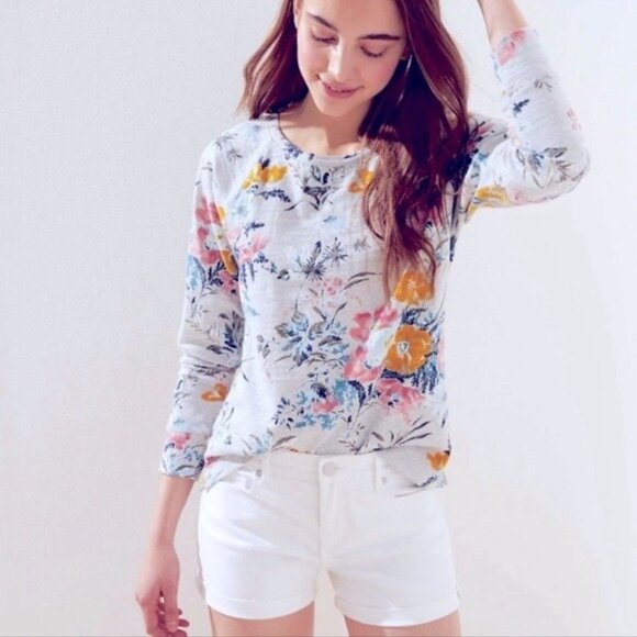 Loft White Denim Roll Cuff Jean Shorts Size 2 - Picture 2 of 10